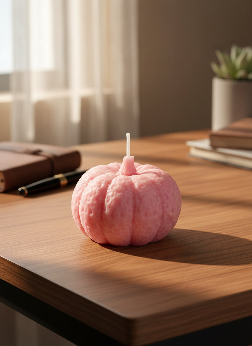 Baby pink pumpkin candle (pack of 1)