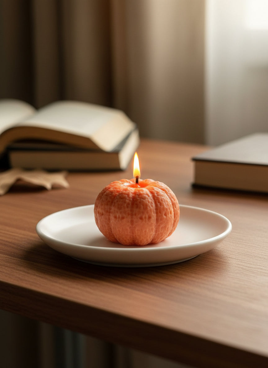 Orange pumpkin candle (1 big)